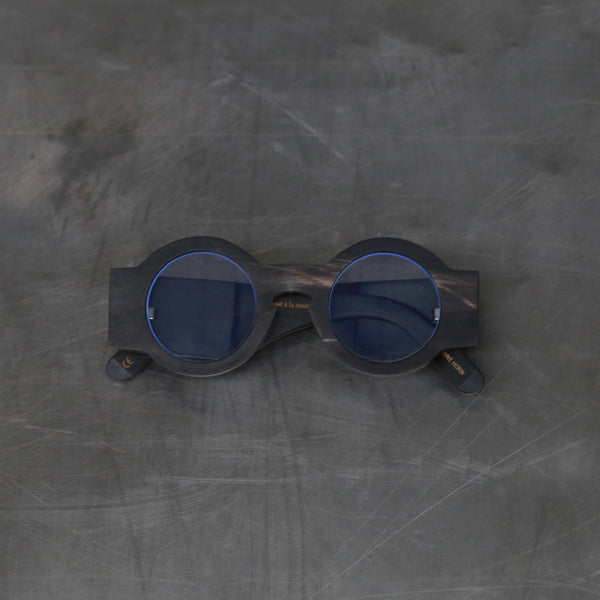 Rigards Natural Buffalo Horn Wire-cut Glasses RG0029 Series RG-RG0029-UNI.HBTM (UNI. Black and White Frame, Transparent Lenses)